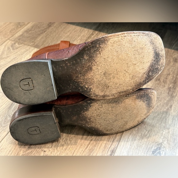 Tecovas THE EMMITT OSTRICH Roper Square toe cowboy boot Sz 9.5 D - Picture 8 of 11